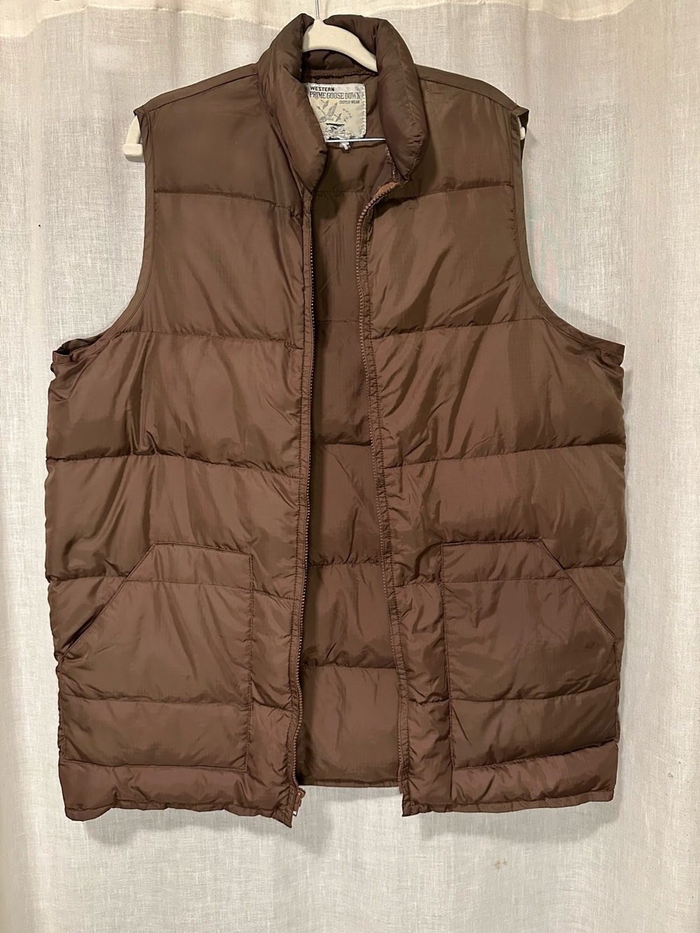 VTG Sears Western Prime Goose Down Mens Down Puffer Vest L XTall Gorpcore Hiking
